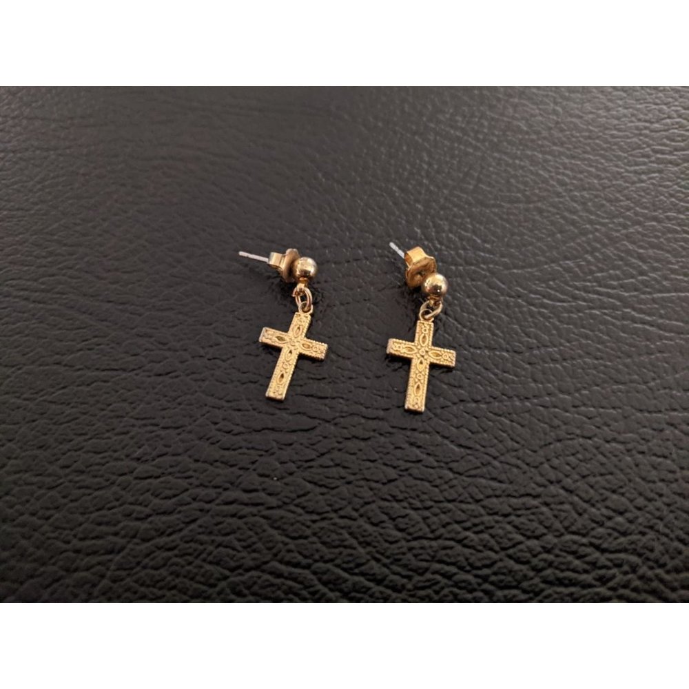 Cross dangle earrings